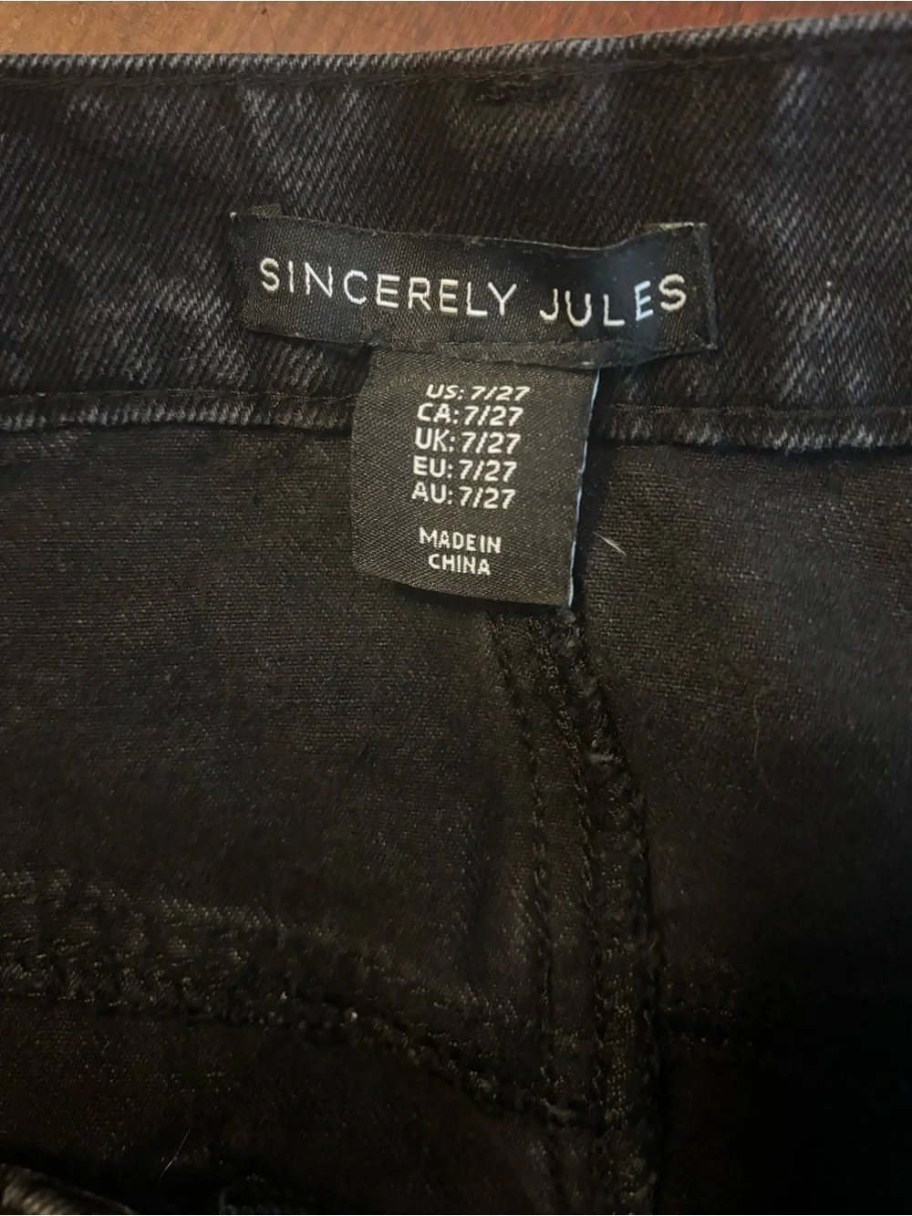 Sincerely Jules Black Cargo Denim Maxi Skirt Y2K Utility Grunge 7/27 Front Slit